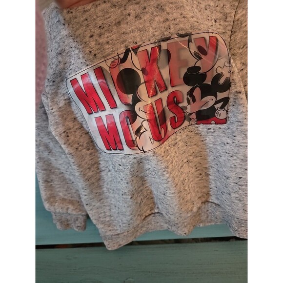 Disney At Primark Grey Hologram Sweatshirt Mickey Mouse Size 18-24 Months Baby - Picture 6 of 10